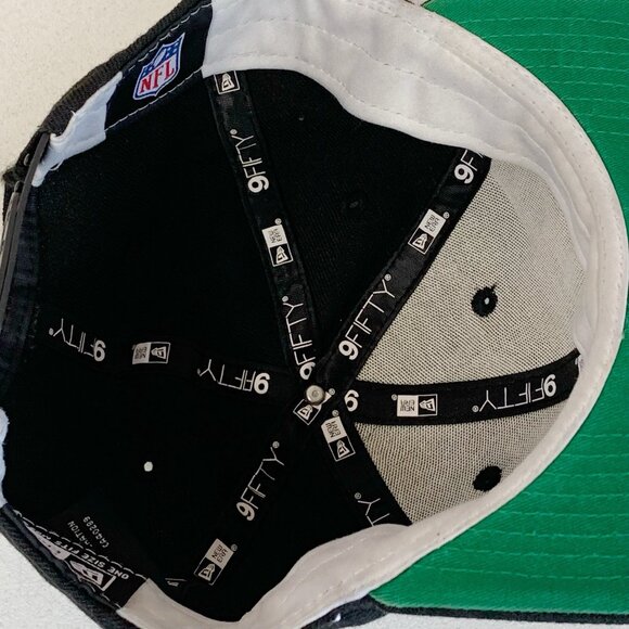 Raiders New Era 9Fifty NFL Snapback Cap Black Embroidered White Spellout Logo - Picture 8 of 11